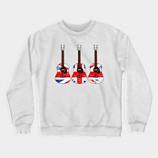 Acoustic Guitar UK Flag Guitarist British Musician Crewneck Sweatshirt